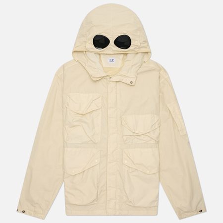 Мужская куртка ветровка C.P. Company Flatt Nylon Goggle Hooded, цвет бежевый