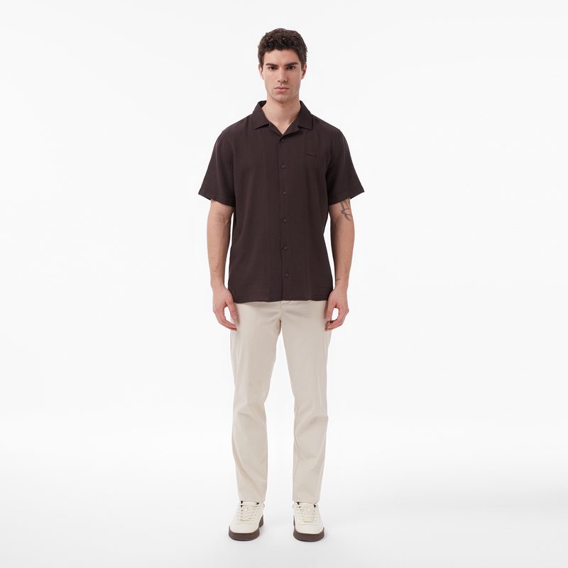 Мужская хлопковая рубашка Lacoste свободного кроя 5