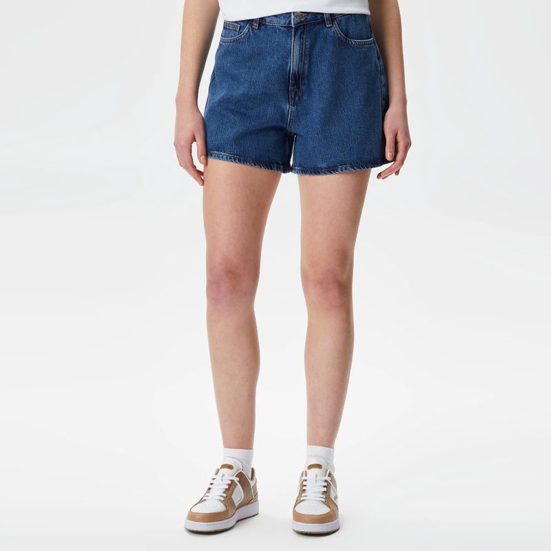 Женские короткие джинсовые шорты Lacoste на пуговице 3