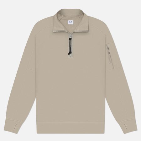 Мужская толстовка C.P. Company Diagonal Raised Fleece Half Zip Lens Regular, цвет серый