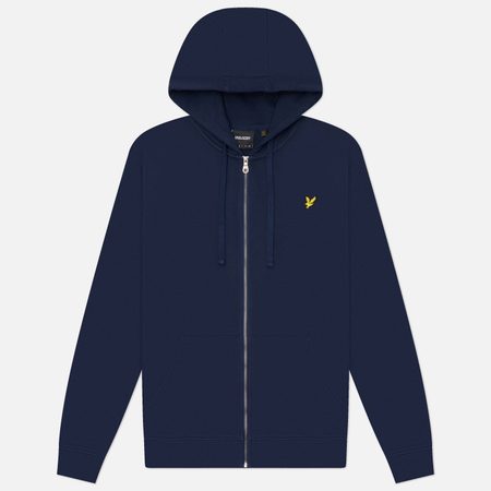Мужская толстовка Lyle & Scott Loopback Cotton Full Zip Hoodie, цвет синий