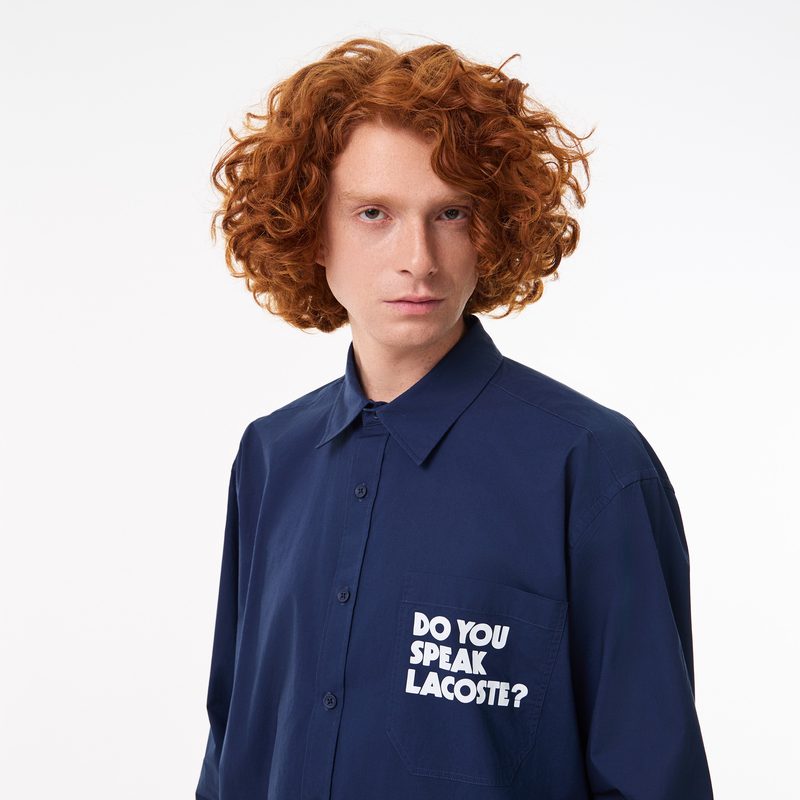Мужская рубашка Lacoste свободного кроя с принтом 3