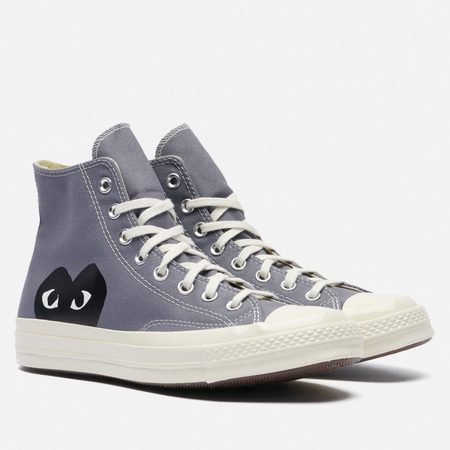 Мужские кеды Converse x Comme des Garcons Play Chuck 70 Hi, цвет серый