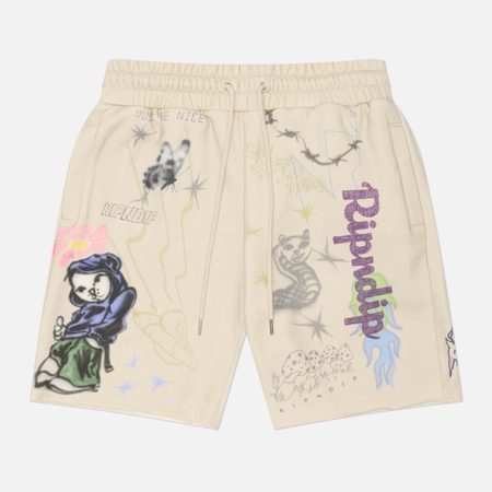 Мужские шорты RIPNDIP Goosebumps Raw Edge, цвет бежевый