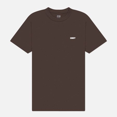 Мужская футболка OBEY Exclamation, цвет коричневый