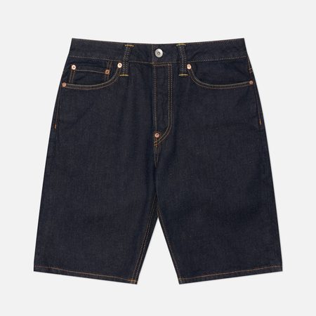 Мужские шорты Evisu Heritage Seagull & Kanji Printed Pocket Denim, цвет синий