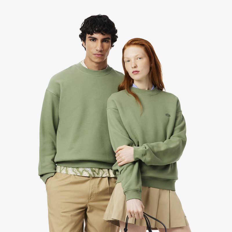 Хлопковый свитшот Lacoste свободного кроя унисекс