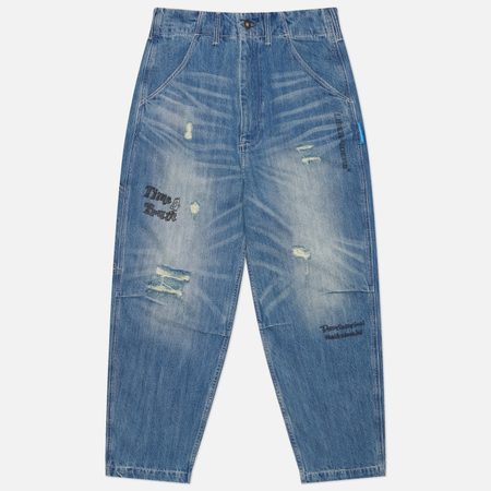 Мужские джинсы Liberaiders Damaged Denim Sarrouel, цвет голубой