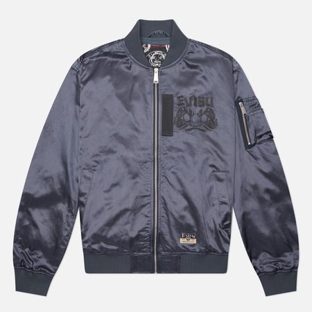 Мужская куртка бомбер Evisu Heritage Garment Dye Daruma Embroidery, цвет синий