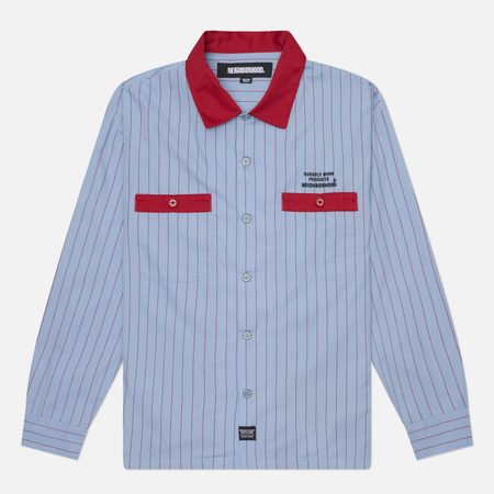 Мужская рубашка Neighborhood Classic Work Stripe, цвет голубой