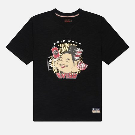 Мужская футболка Evisu Heritage Godhead Printed Regular Fit, цвет чёрный
