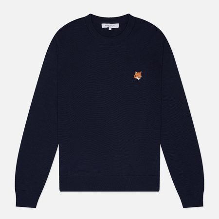 Мужской свитер Maison Kitsune Fox Head Merino Regular, цвет синий