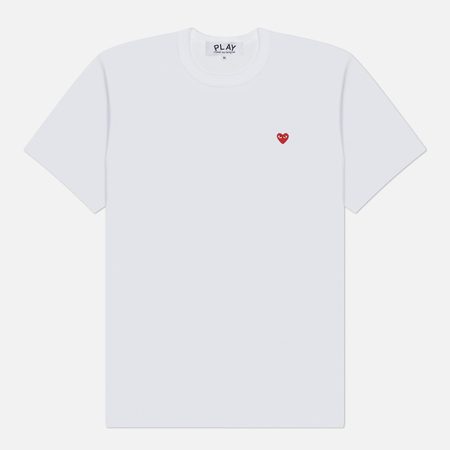 Мужская футболка Comme des Garcons Play Small Heart Emblem, цвет белый
