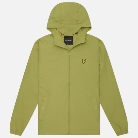 Мужская куртка ветровка Lyle & Scott Zip Through Hooded, цвет оливковый
