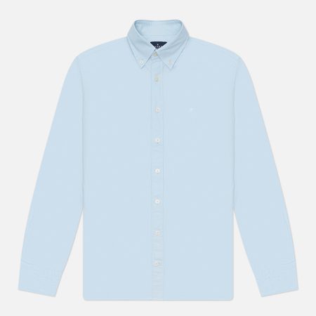 Мужская рубашка Hackett Essential Garment Dyed Oxford Logo, цвет голубой