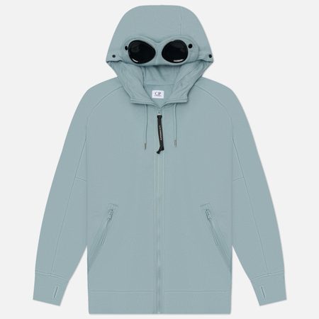 Мужская толстовка C.P. Company Diagonal Raised Fleece Goggle Hoodie Regular, цвет голубой