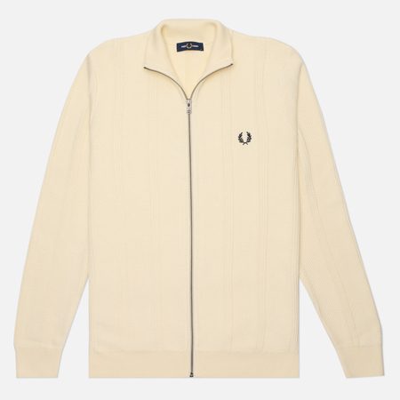 Мужской свитер Fred Perry Textured Zip Through Cardigan, цвет белый