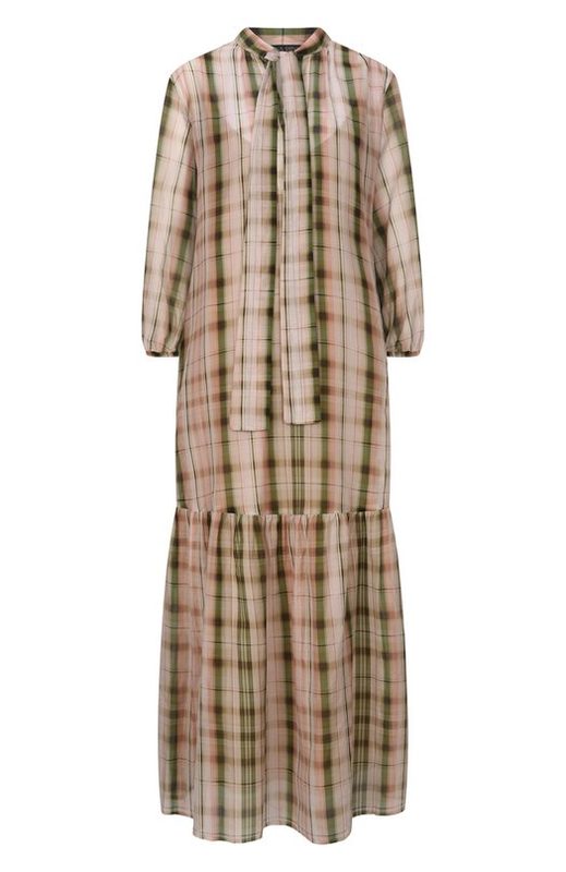 Платье из хлопка и шелка Weekend Max Mara