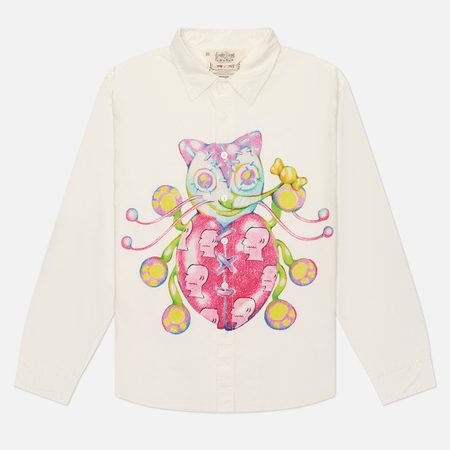 Мужская рубашка Brain Dead Gaspar Heart Button Up Oxford, цвет белый