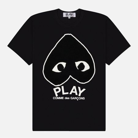 Мужская футболка Comme des Garcons Play Inverted Big Heart, цвет чёрный