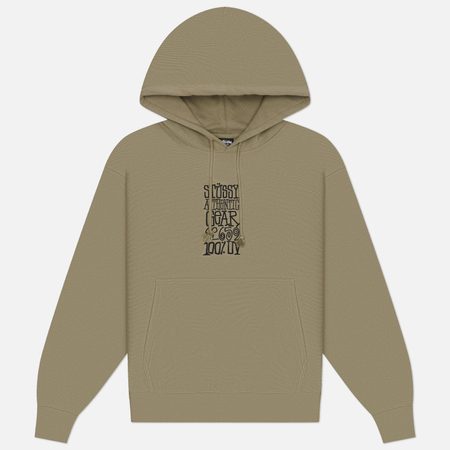 Мужская толстовка Stussy Authentic Gear Hoodie, цвет оливковый