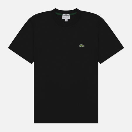 Мужская футболка Lacoste Relaxed Fit Embroidered Crocodile, цвет чёрный