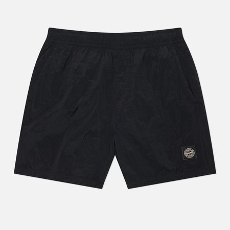 Мужские шорты Stone Island Nylon Metal In Econyl Regular Mid-Length, цвет чёрный