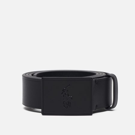 Ремень Polo Ralph Lauren PP Plaque Casual Medium, цвет чёрный