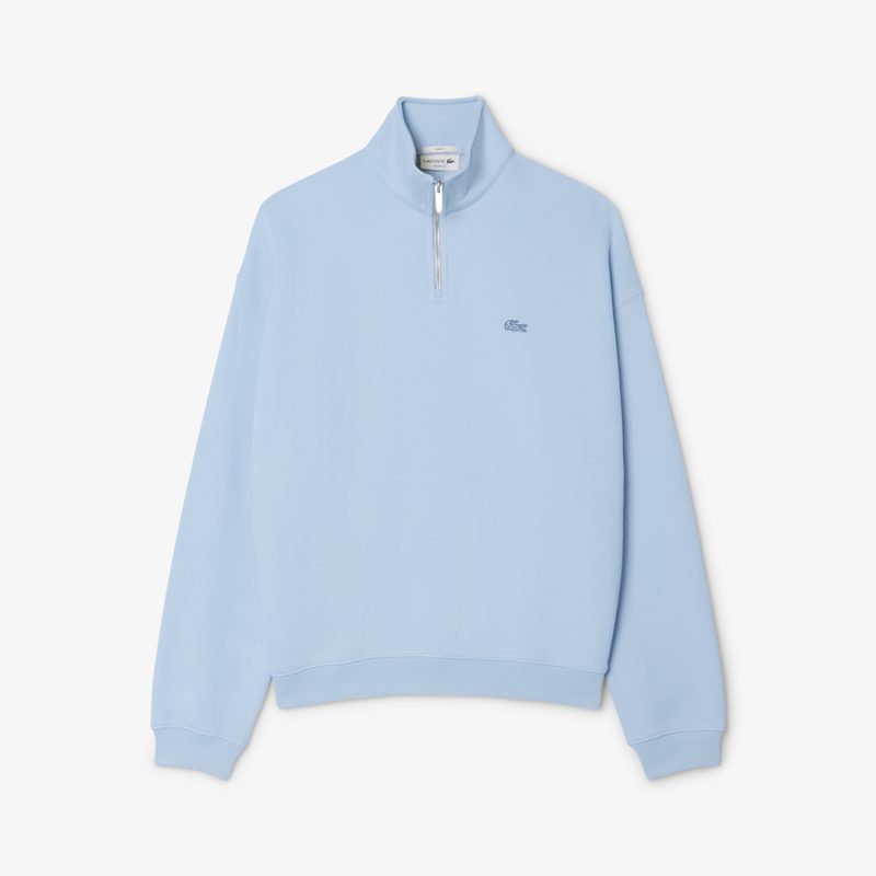 Хлопковый свитшот Lacoste унисекс свободного кроя из плотного флиса с застежкой-молнией на воротнике 4