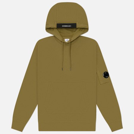 Мужская толстовка C.P. Company Diagonal Raised Fleece Lens Regular Fit Hoodie, цвет оливковый