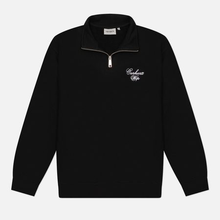 Мужская толстовка Carhartt WIP Longhand Half Zip, цвет чёрный