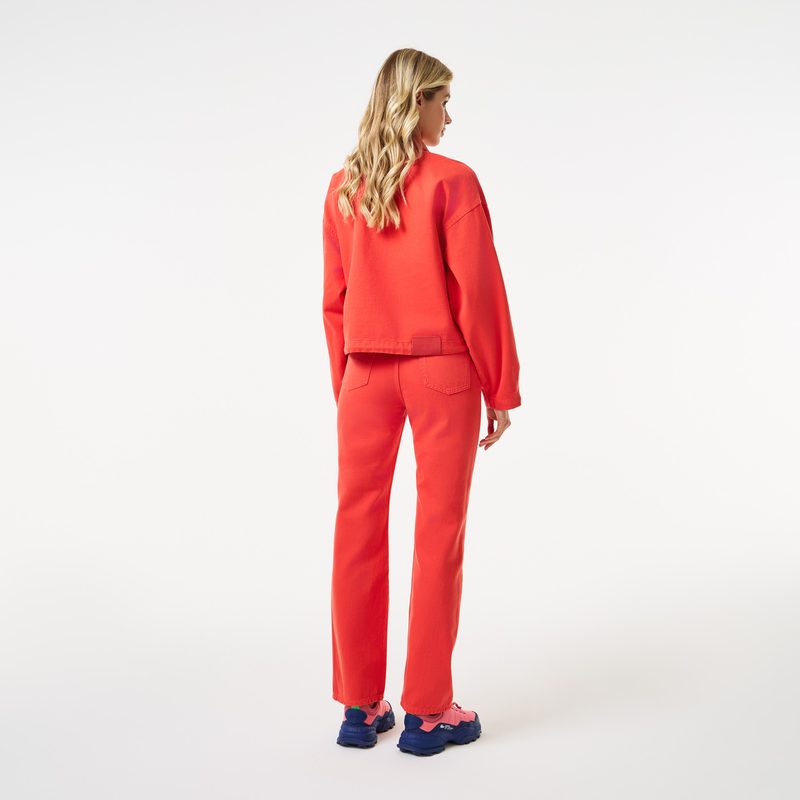 Женские прямые джинсы Lacoste из экологиески чистого хлопка 2