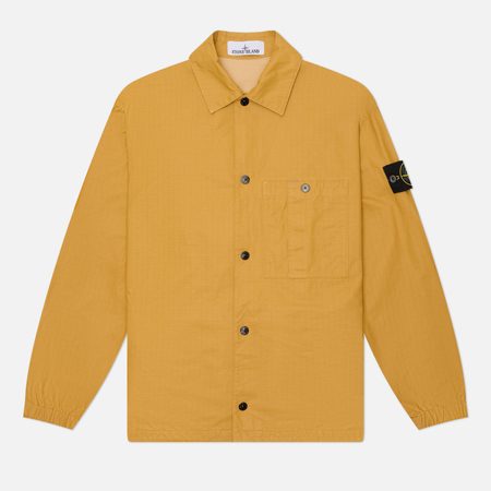 Мужская рубашка Stone Island Double-Coated Cotton Ripstop Overshirt, цвет жёлтый