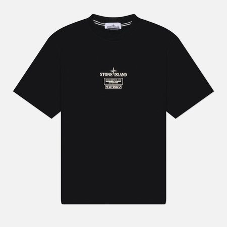 Мужская футболка Stone Island Combed Organic Cotton Jersey Industrial Logos, цвет чёрный
