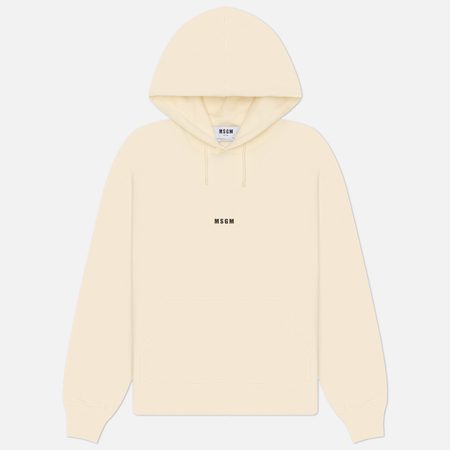Мужская толстовка MSGM MSGM Micrologo Print Unbrushed Hoodie, цвет бежевый