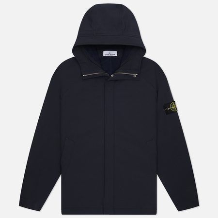 Мужская демисезонная куртка Stone Island Soft Shell-R E.Dye Hooded, цвет синий