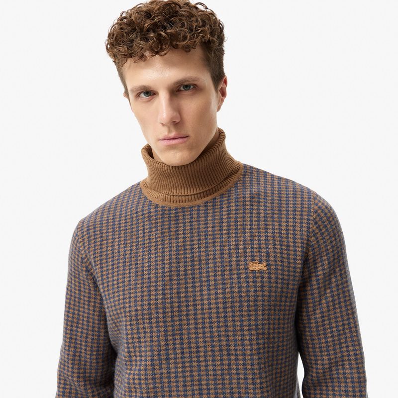 Мужской свитер Lacoste с высоким воротом классического кроя 3