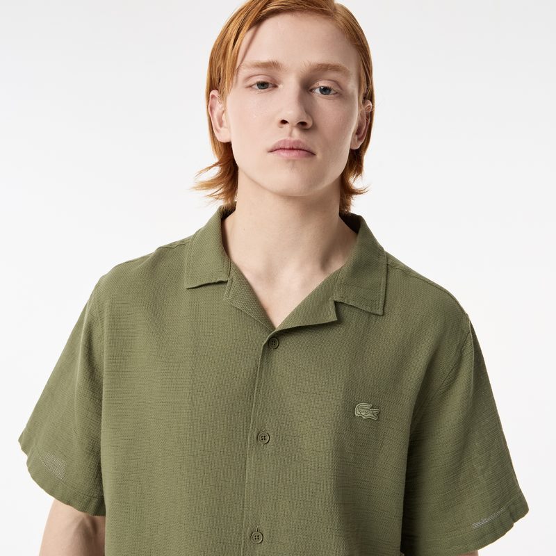Мужская хлопковая рубашка Lacoste свободного кроя 3