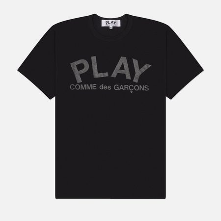 Мужская футболка Comme des Garcons Play Black Logo Print, цвет чёрный