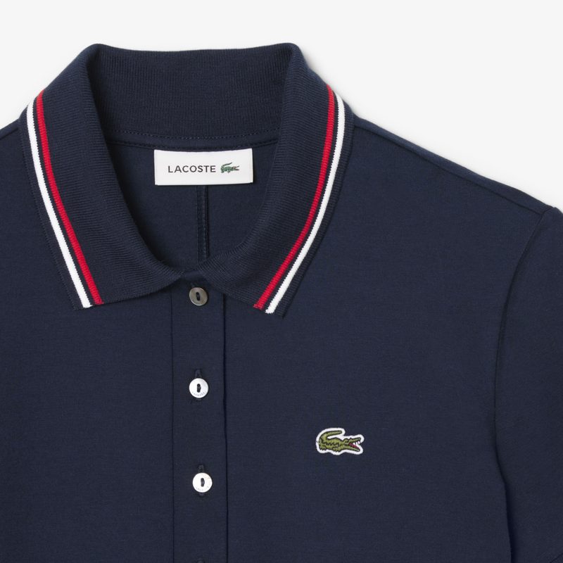 Эластичное платье-поло Lacoste с коротким рукавом 5