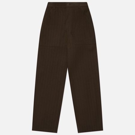 Мужские брюки Norse Projects Kvitfjell Relaxed Cotton Wool Herringbone, цвет коричневый