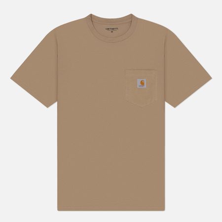 Мужская футболка Carhartt WIP Pocket Logo, цвет бежевый
