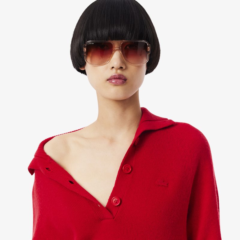Женский шерстяной свитер Lacoste с высоким воротником 3