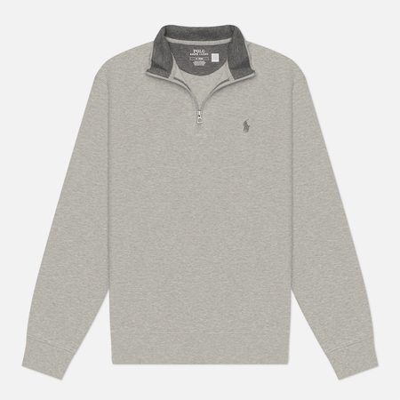 Мужская толстовка Polo Ralph Lauren Double-Knit Quarter-Zip, цвет серый