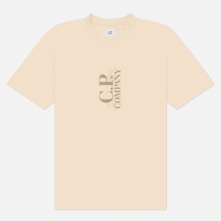 Мужская футболка C.P. Company 30/1 Jersey Printed, цвет бежевый
