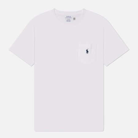 Мужская футболка Polo Ralph Lauren Embroidered Logo Pocket Classic Fit, цвет белый
