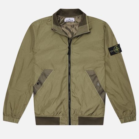 Мужская куртка ветровка Stone Island Crinkle Reps NY Stand Collar, цвет оливковый