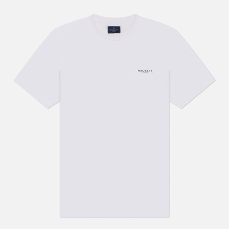 Мужская футболка Hackett Logo Mini Rib Collar, цвет белый