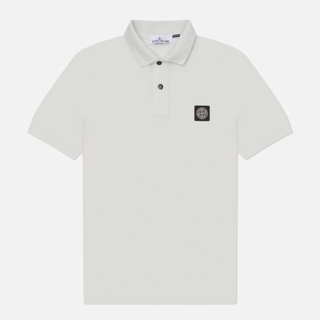Мужское поло Stone Island Organic Cotton Pique Slim, цвет голубой