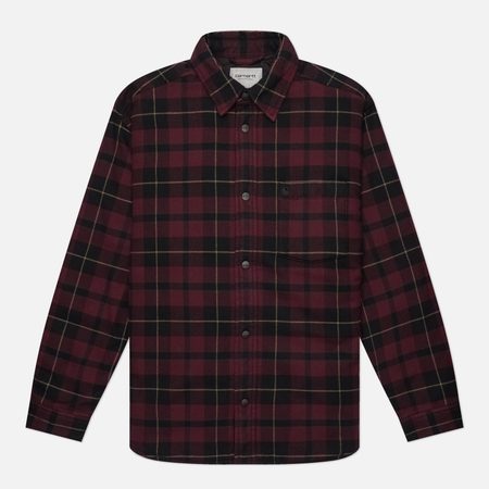 Мужская рубашка Carhartt WIP Gargan, цвет бордовый